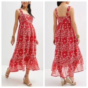 Sachin & Babi by Anthropologie red embroidered dress 41014